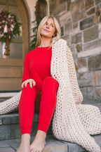 Classic Jogger Pajama Set Long Sleeve | True Red
