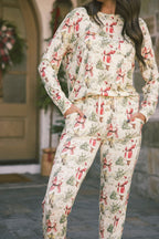 Classic Jogger Pajama Set Long Sleeve | Vintage Santa