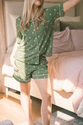 Button-Up Shorts Set - Winter Pines