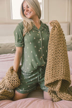 Button-Up Shorts Set | Winter Pines