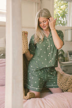 Button-Up Shorts Set | Winter Pines