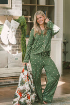 Button Up Long Sleeve Pants Set | Winter Pines