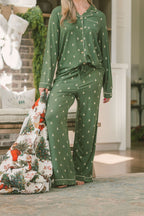 Button Up Long Sleeve Pants Set | Winter Pines