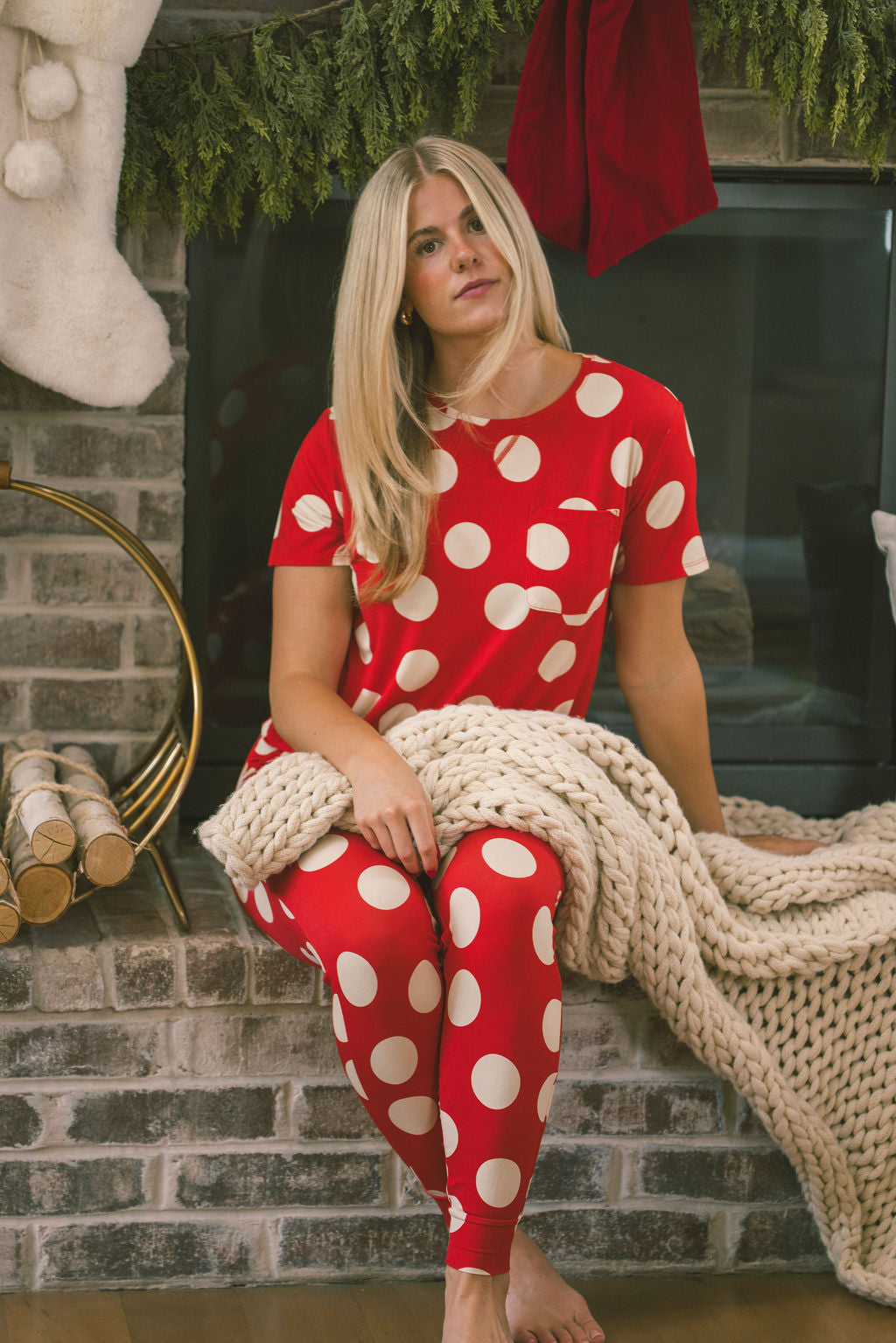 JAM PANTS SET - Large Red Polka Dot