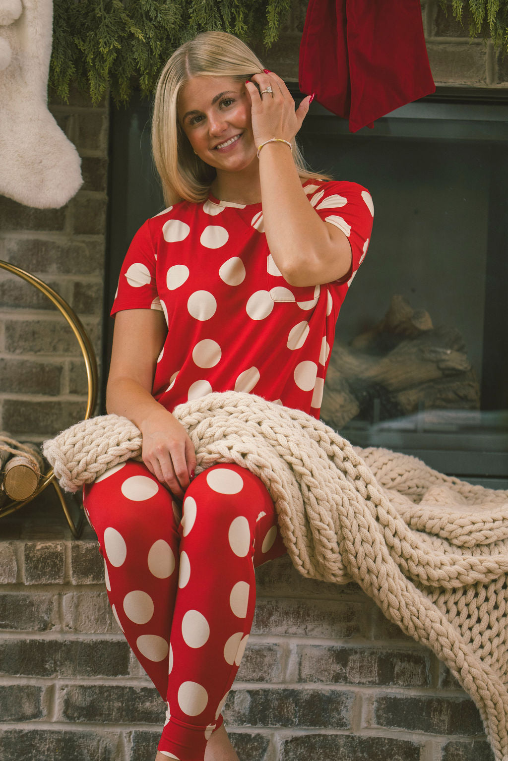 JAM PANTS SET - Large Red Polka Dot