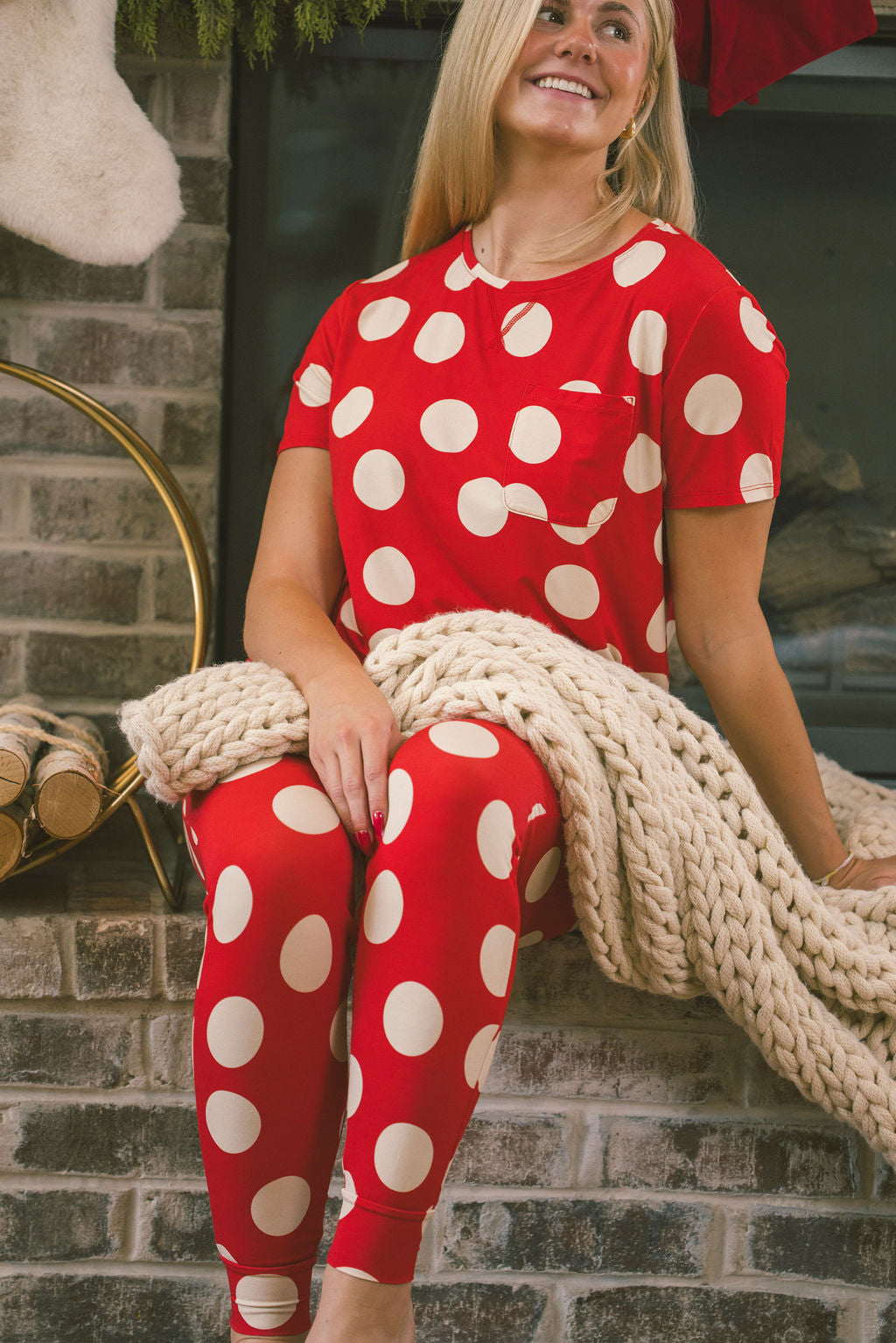 JAM PANTS SET - Large Red Polka Dot