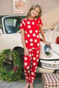 LITTLE LATES MODAL LOUNGE SET- Large Red Polka Dot