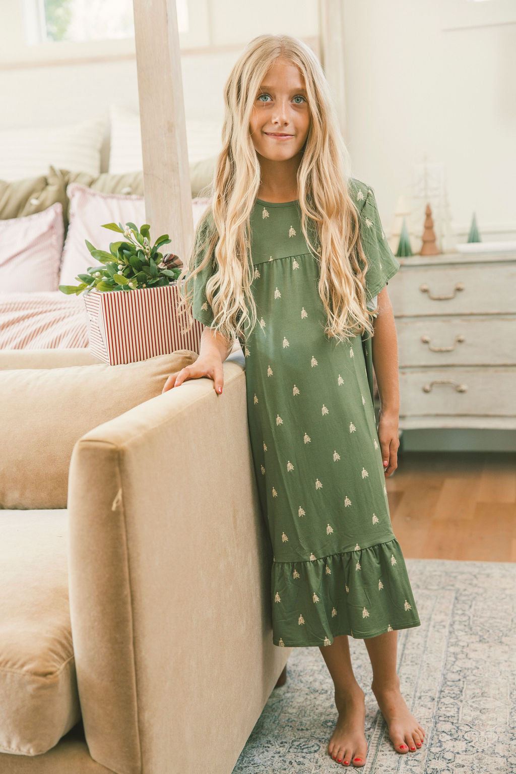 LITTLE LATES DRESS - Winter Pines