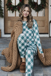 JAM PANTS SET | Bistro Green Checkered Long Sleeve