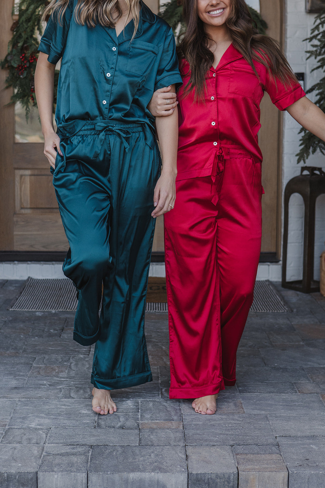 Satin Pajama Set | Cranberry Short Sleeve * FINAL SALE*