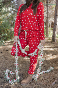 JAM PANTS SET | Goji Berry Dot Long Sleeve