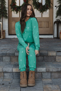 JAM PANTS SET | Jade Micro Tree Long Sleeve