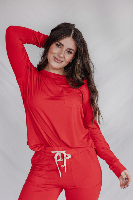 JAM PANTS SET  |Ribbon Red Long Sleeve