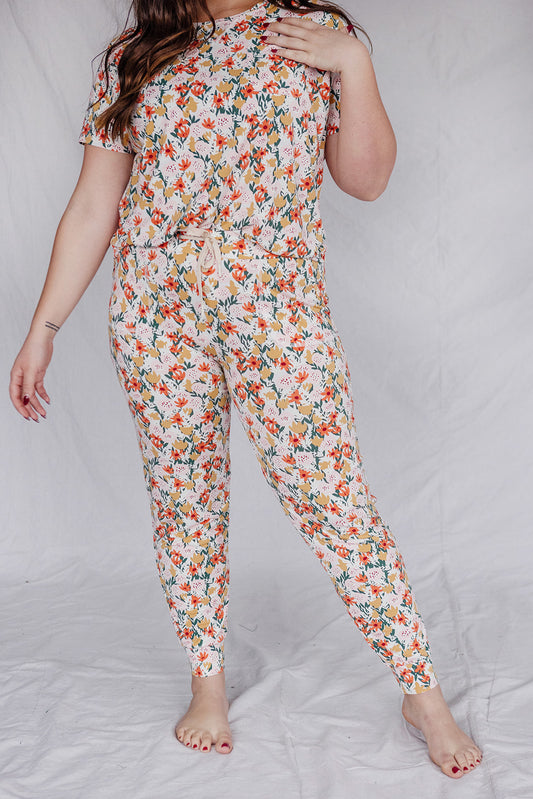 JAM PANTS SET | Soft Winter Floral Short Sleeve