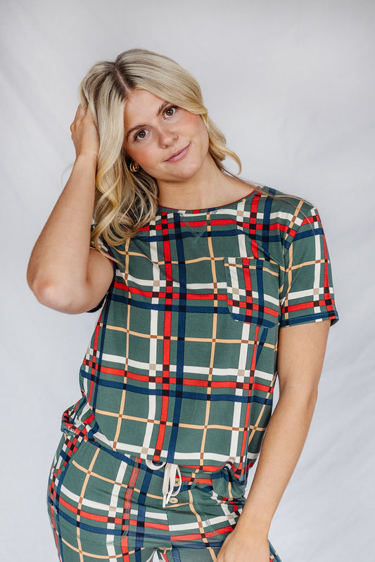 JAM PANTS SET | Green Plaid Short Sleeve