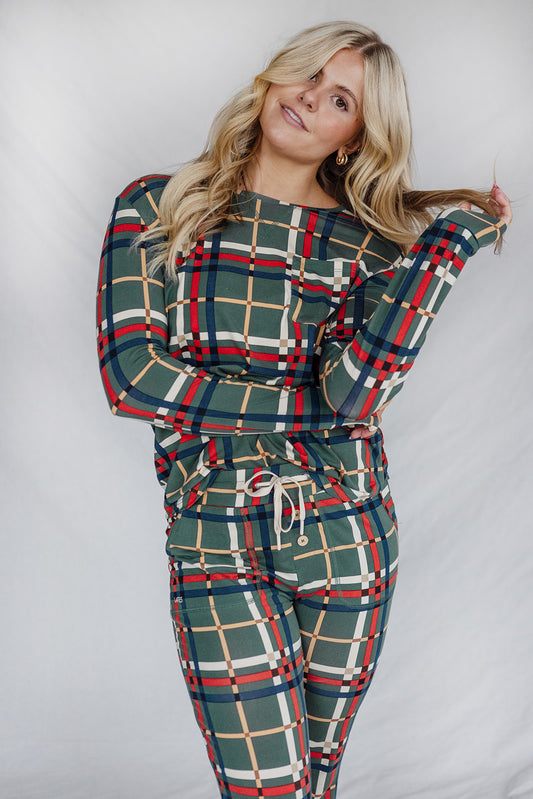 JAM PANTS SET  |Green Plaid Long Sleeve