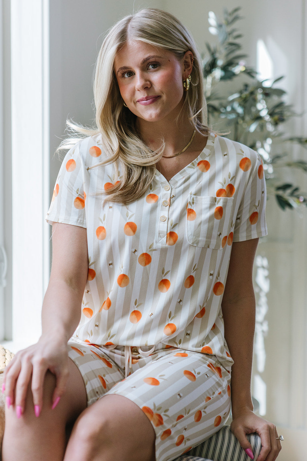 JAM SHORTS  HENLEY SET | Honey Grove Stripe