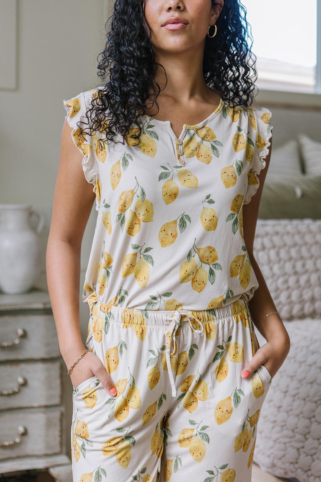 RUFFLE TANK PANT SET MODAL|  Citrus Smiles