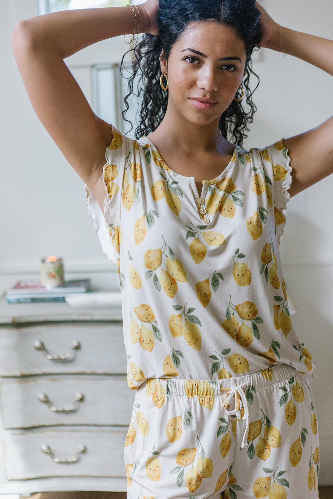 RUFFLE TANK SHORTS SET MODAL| Citrus Smiles