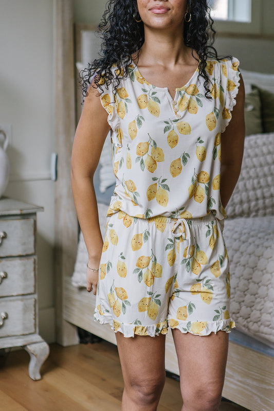 RUFFLE TANK SHORTS SET MODAL| Citrus Smiles