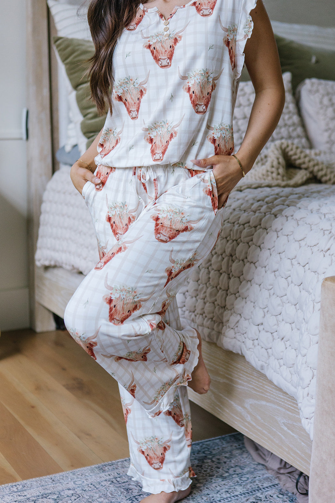 RUFFLE TANK PANT SET MODAL| Highland Herds