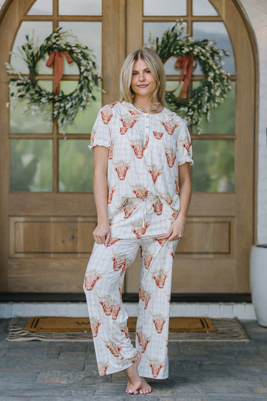 ROUNDED LACE COLLAR SET MODAL - Highland Herds