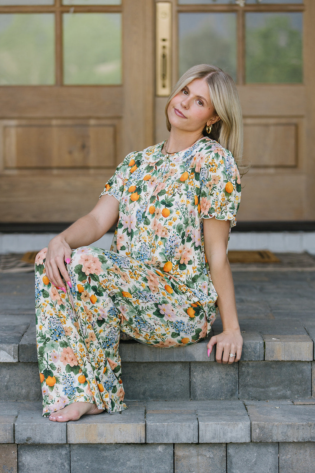 ROUNDED LACE COLLAR SET MODAL | Citrus Blossoms