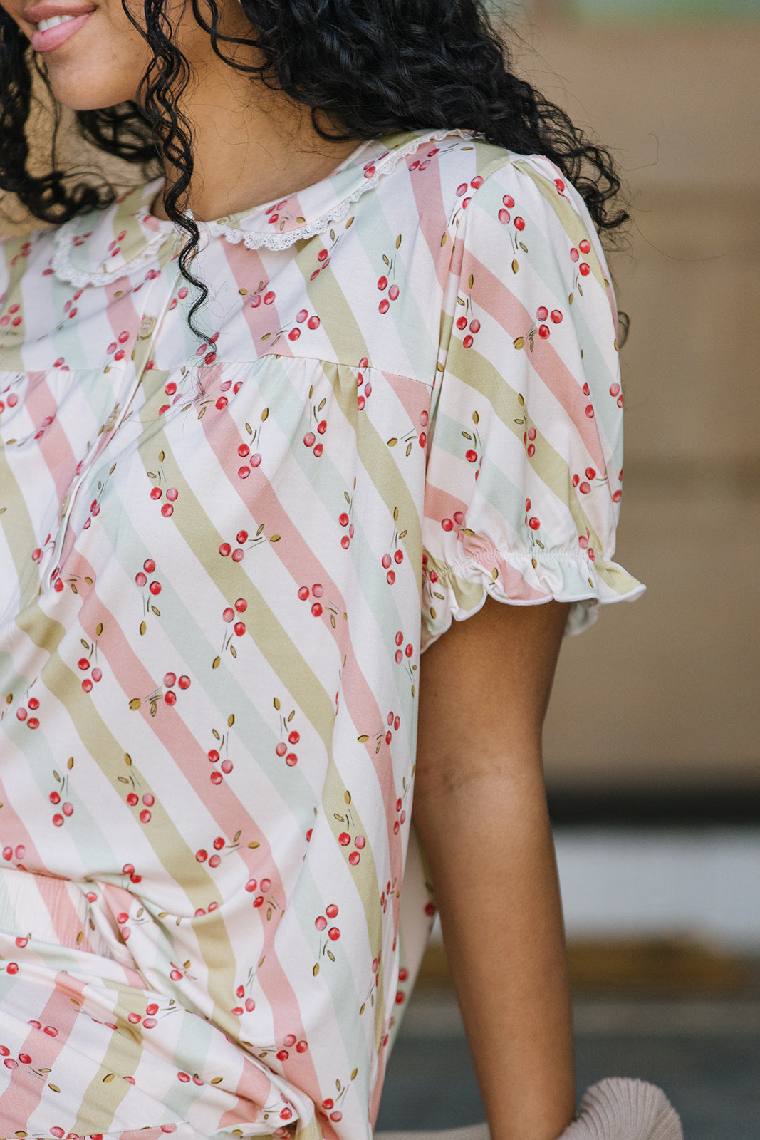 ROUNDED LACE COLLAR SET MODAL - Cherry Lane