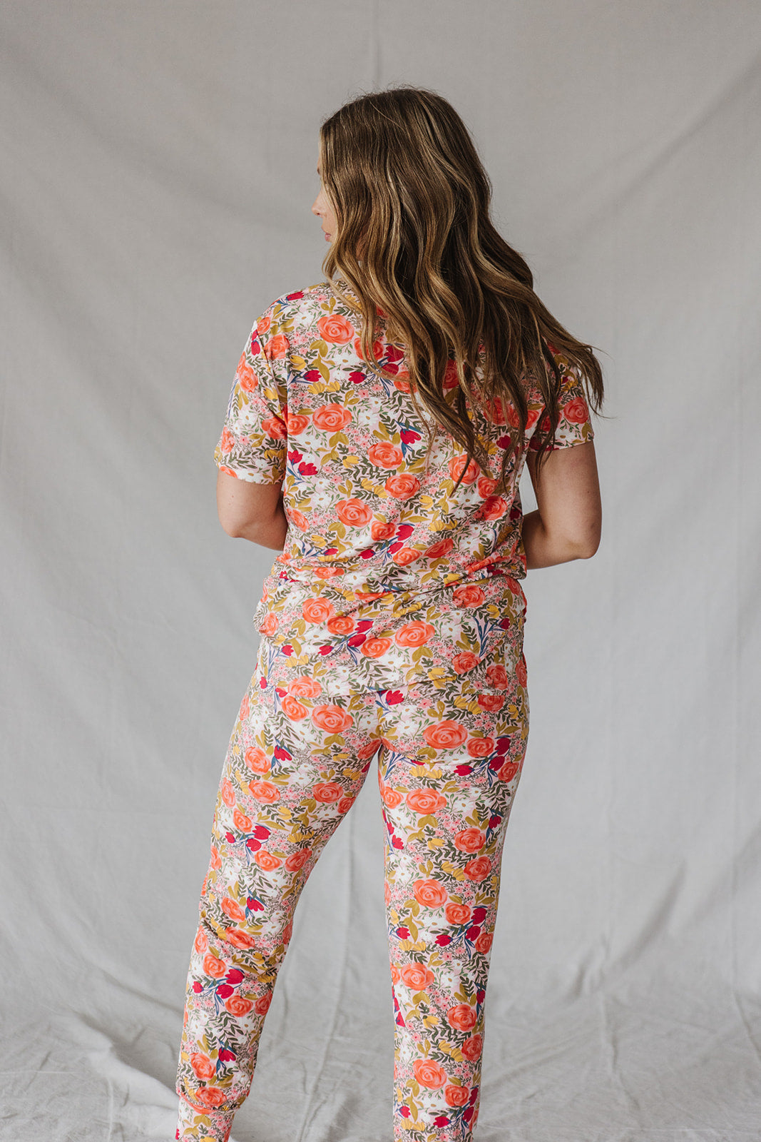 JAM PANTS SET  | Coral Floral Short Sleeve