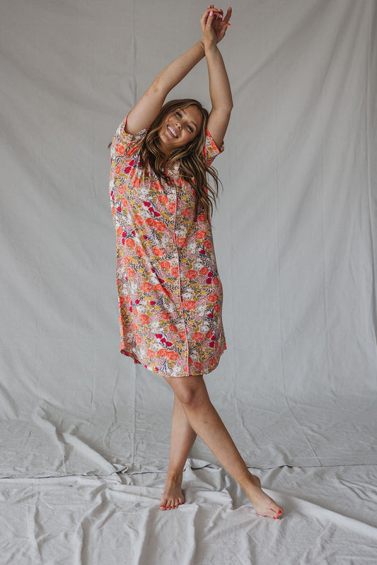 DREAM DRESS |Coral Floral-Final Sale