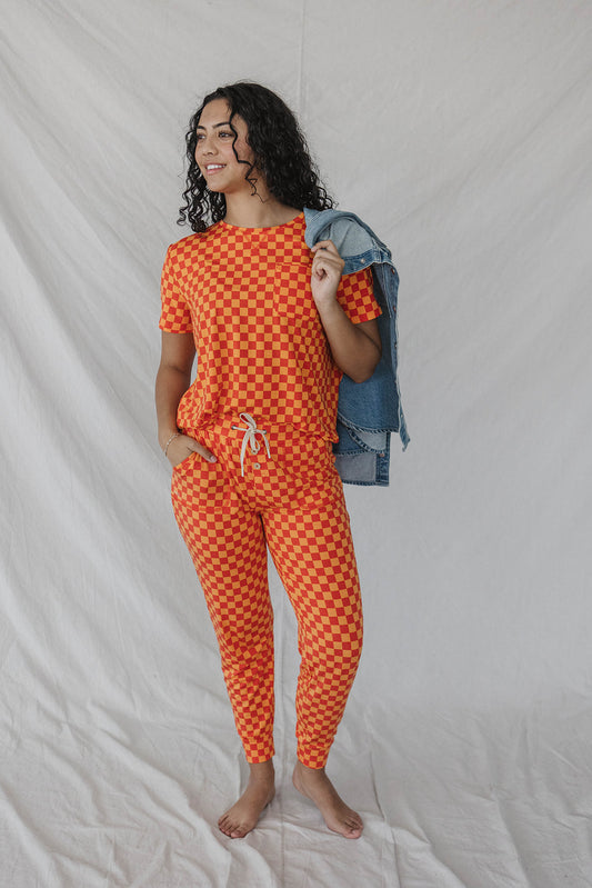 JAM PANTS SET  | Orange Checkered
