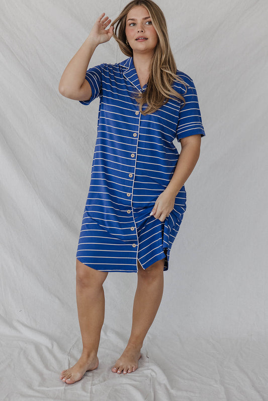 DREAM DRESS - Cobalt Blue Stripe