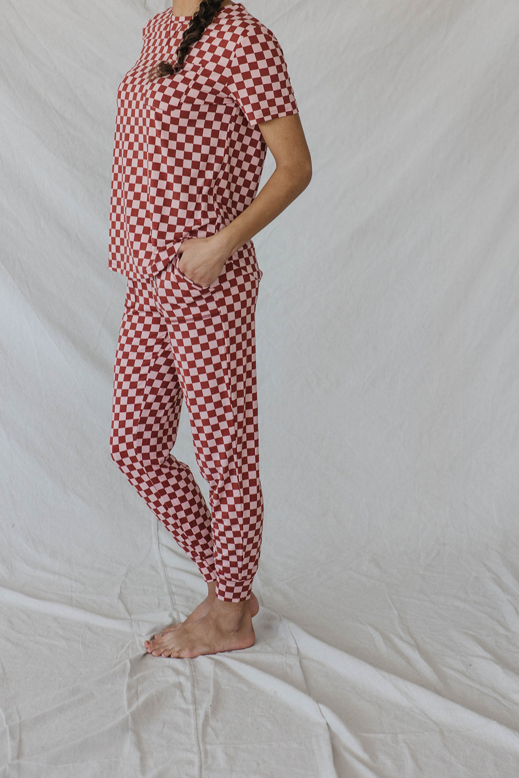 JAM PANTS SET  | Maroon & Pink Checkered