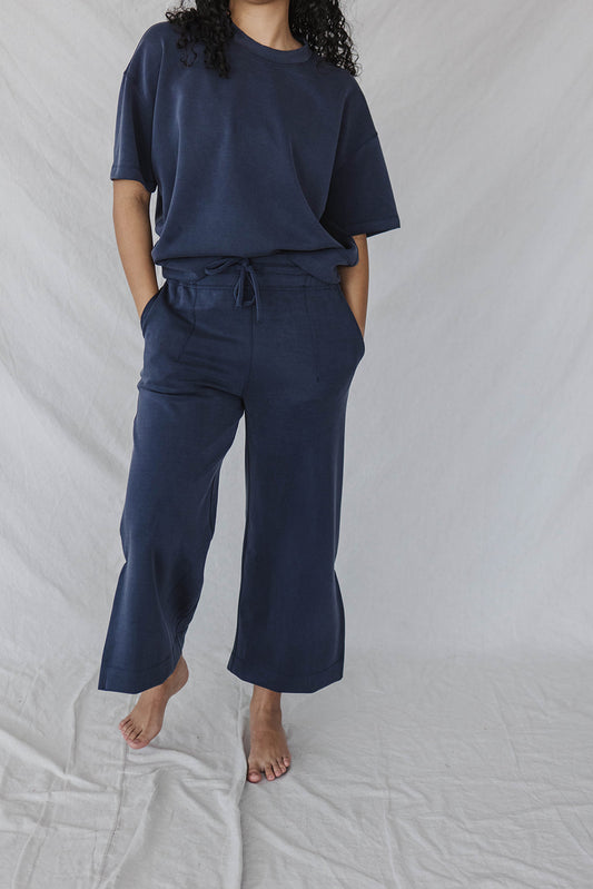 Jet-Setter Set Wide Leg Short Sleeve| Navy