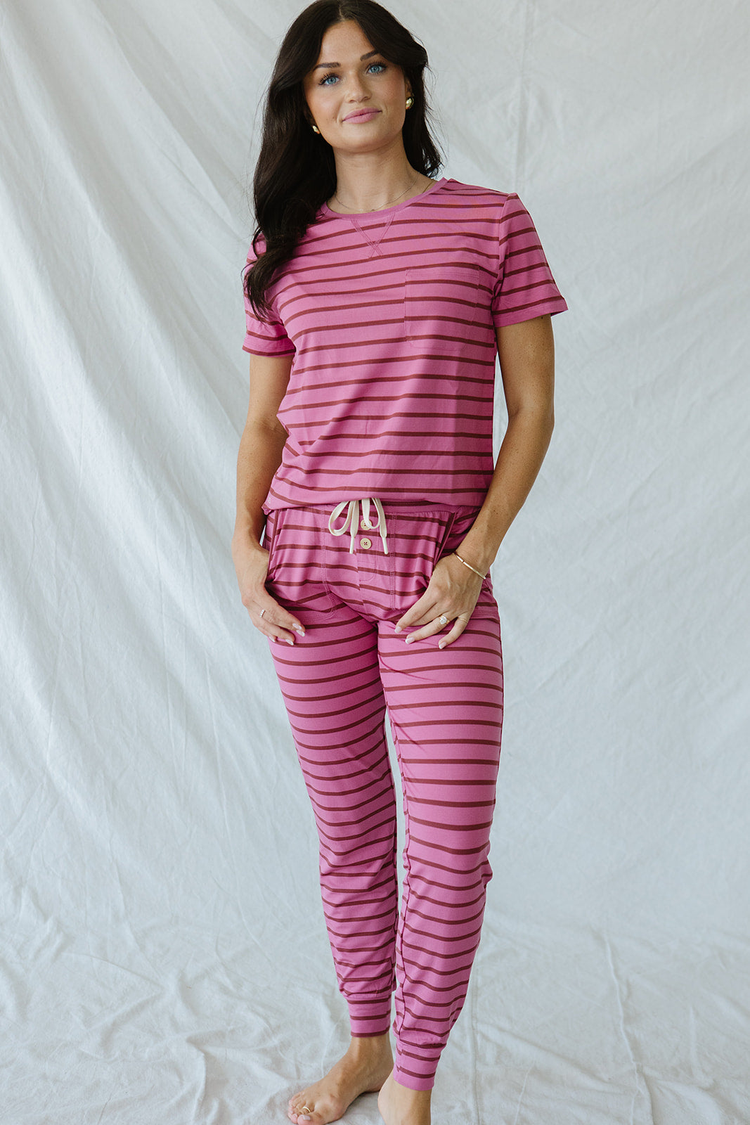 JAM PANTS SET  | Wild Orchid & Auburn Stripe