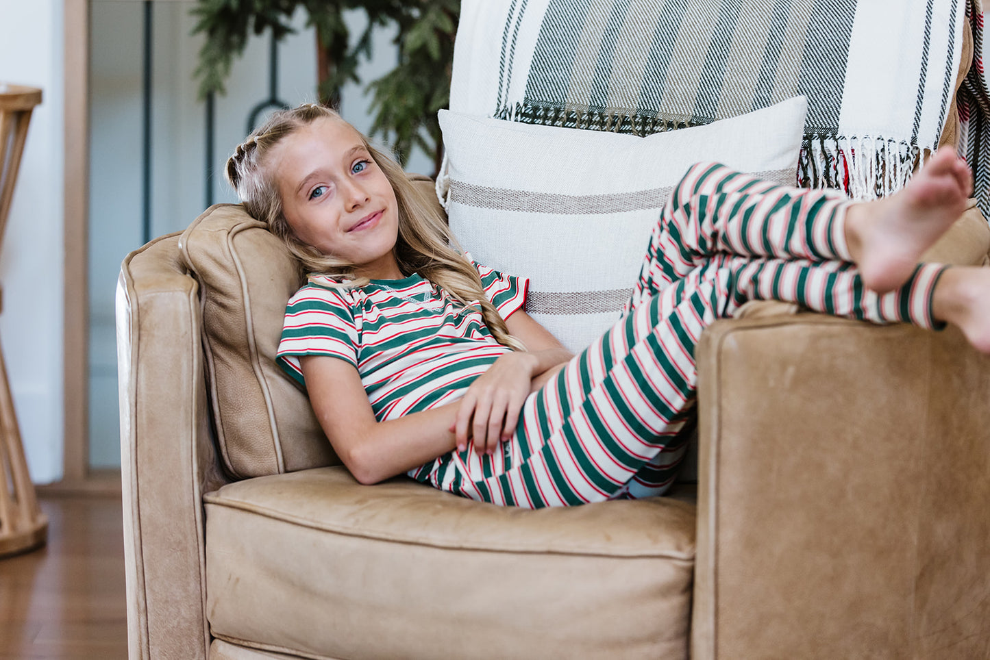 LITTLE LATES MODAL LOUNGE SET| Classic Christmas Stripe