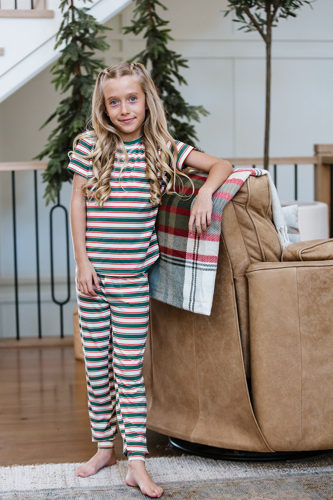 LITTLE LATES MODAL LOUNGE SET| Classic Christmas Stripe