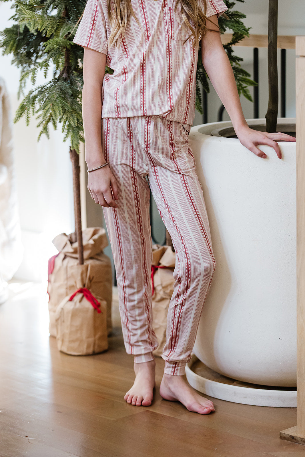 LITTLE LATES MODAL LOUNGE SET| Vintage Variegated Red Stripe