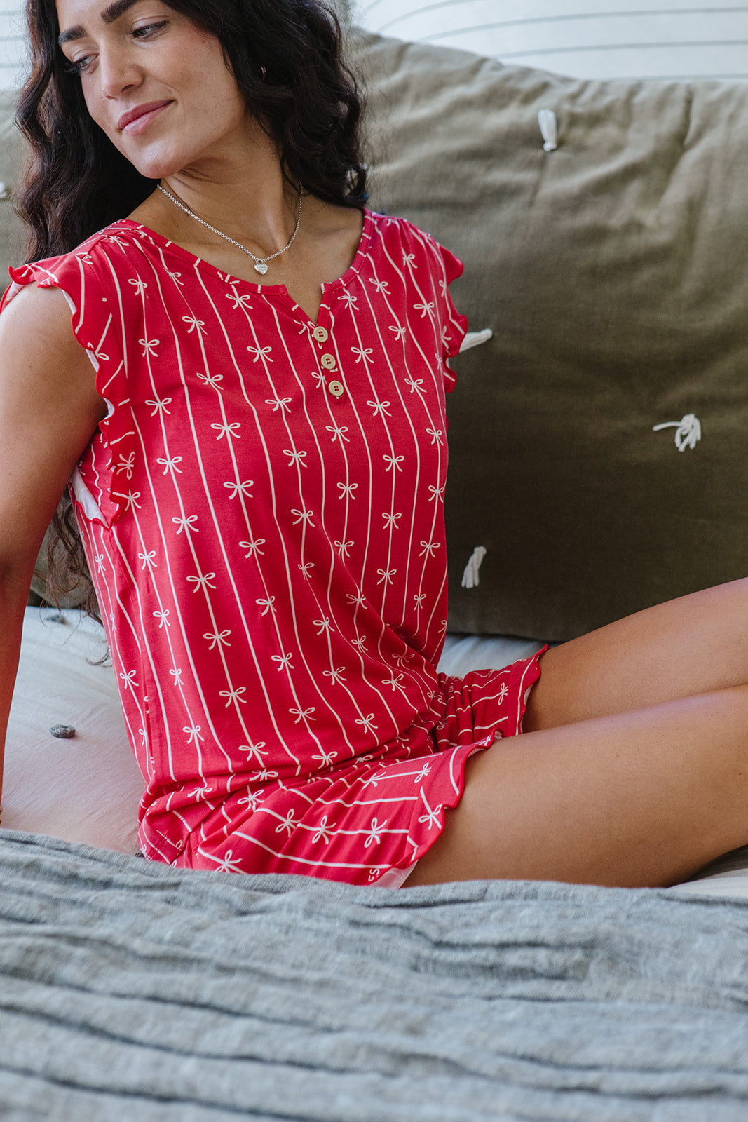 RUFFLE TANK SHORTS SET MODAL| Ribbons and Bows