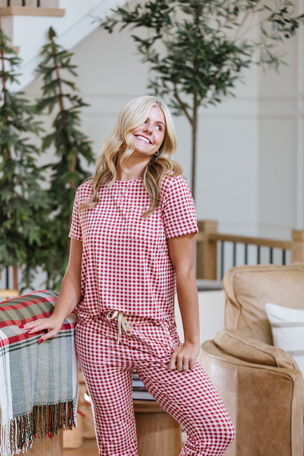 JAM PANTS SET  | Rose Tiny Gingham