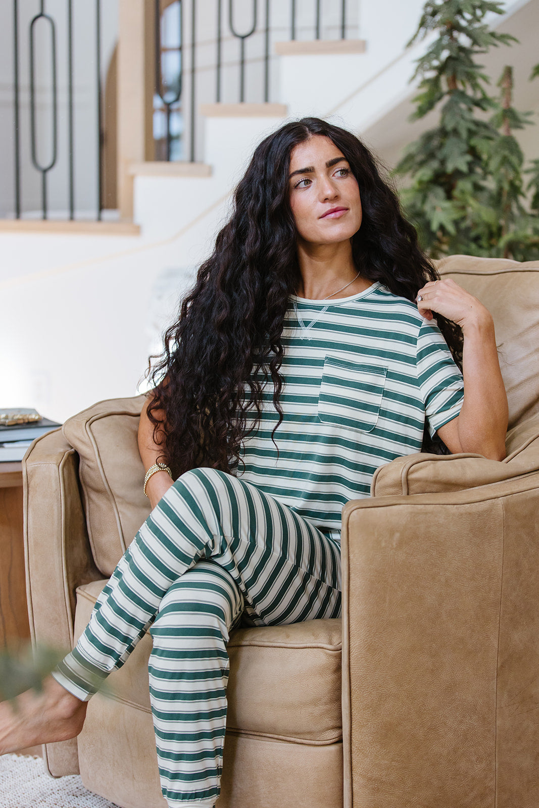 JAM PANTS SET  | Evergreen Stripe