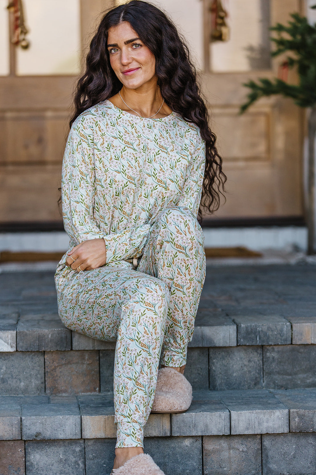 Jam PANTS SET LONG SLEEVE | Wispy Blue Floral