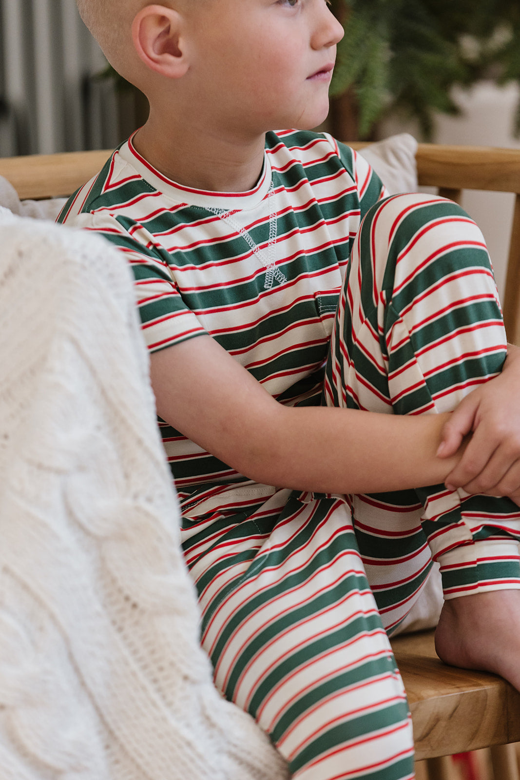 LITTLE LATES MODAL LOUNGE SET| Classic Christmas Stripe