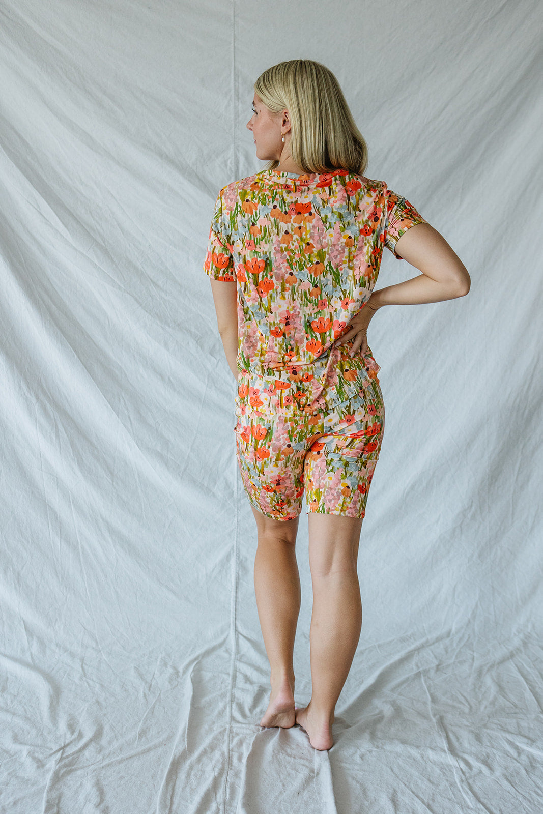 JAM SHORTS HENLEY SET | Pink Watercolor Floral