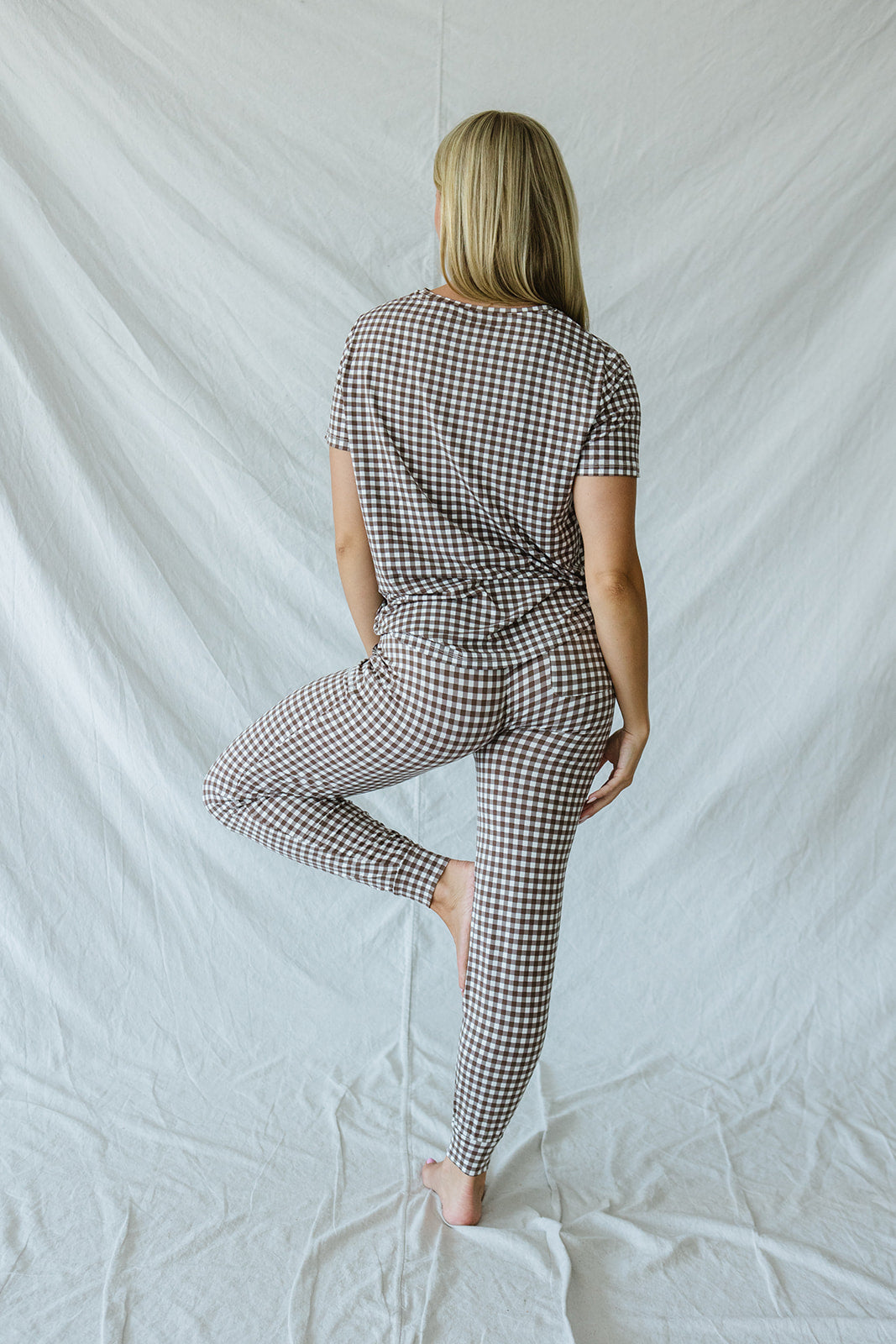 JAM PANTS SET  | Espresso Tiny Gingham