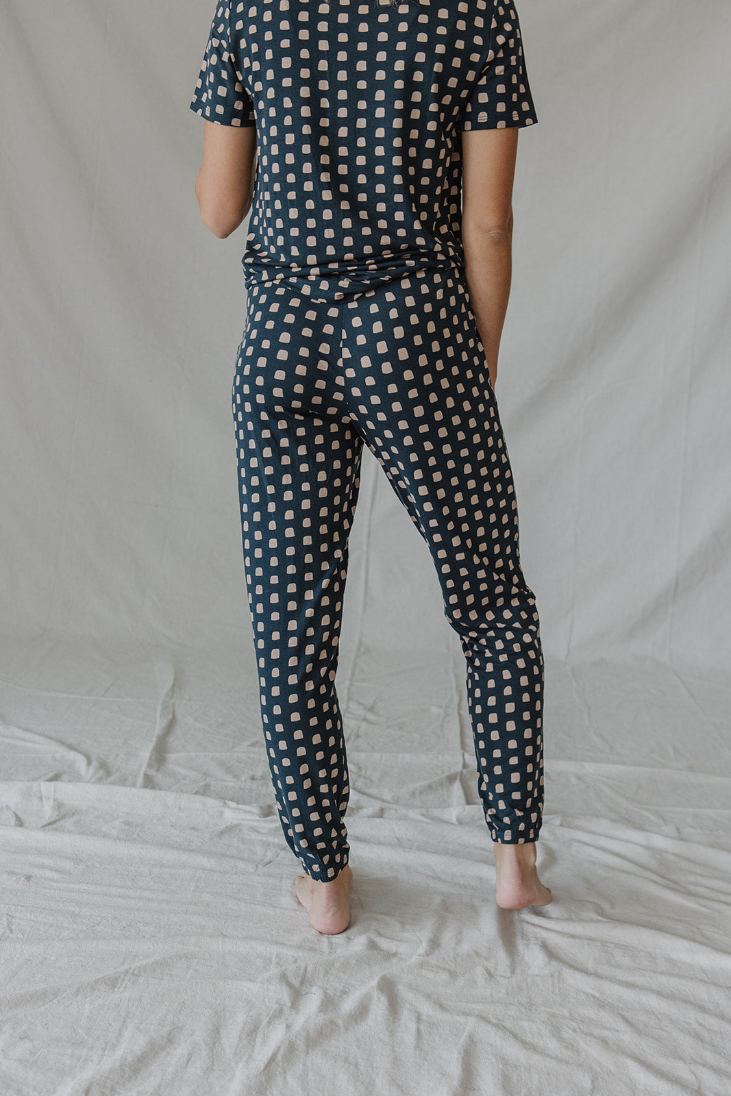 HENLEY PANTS SET SHORT SLEEVE | Midnight & Tan Dot