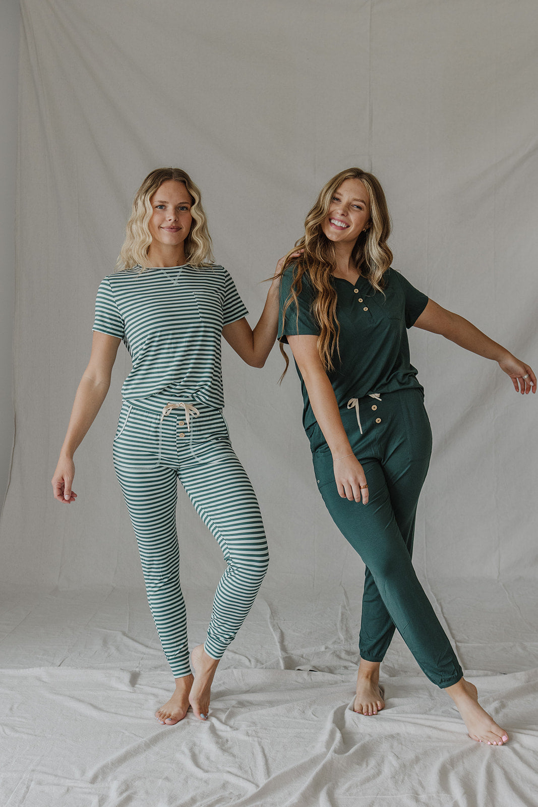 JAM PANTS SET| Cooling Oasis & Bistro Green Stripe