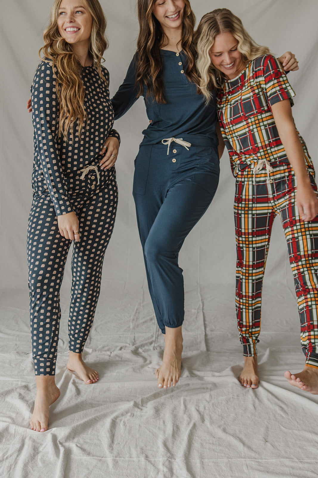 JAM PANTS SET | Midnight & Tan Dot Long Sleeve