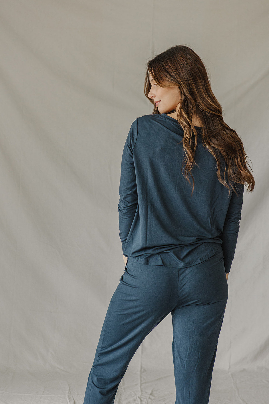 HENLEY PANTS SET LONG SLEEVE | Blueberry