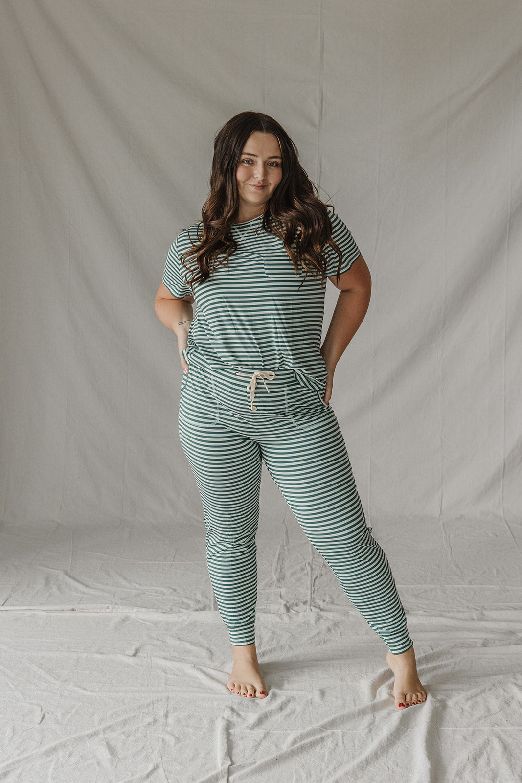 JAM PANTS SET| Cooling Oasis & Bistro Green Stripe